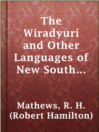 Cover image for The Wiradyuri and Other Languages of New South Wales